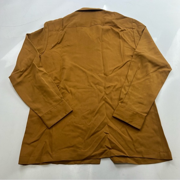 Good for Sunday women’s toffee Tencel Notch Collar Shirt M NWT slate blue L43-16 - Picture 3 of 7